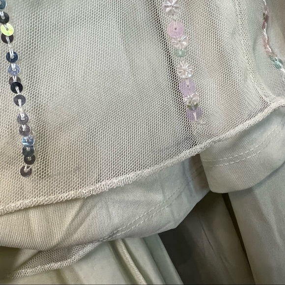 NWT MAC DUGGAL Mint Iridescent Sequin Tulle Sleeveless Open Back Ball Gown 12 - Picture 9 of 9